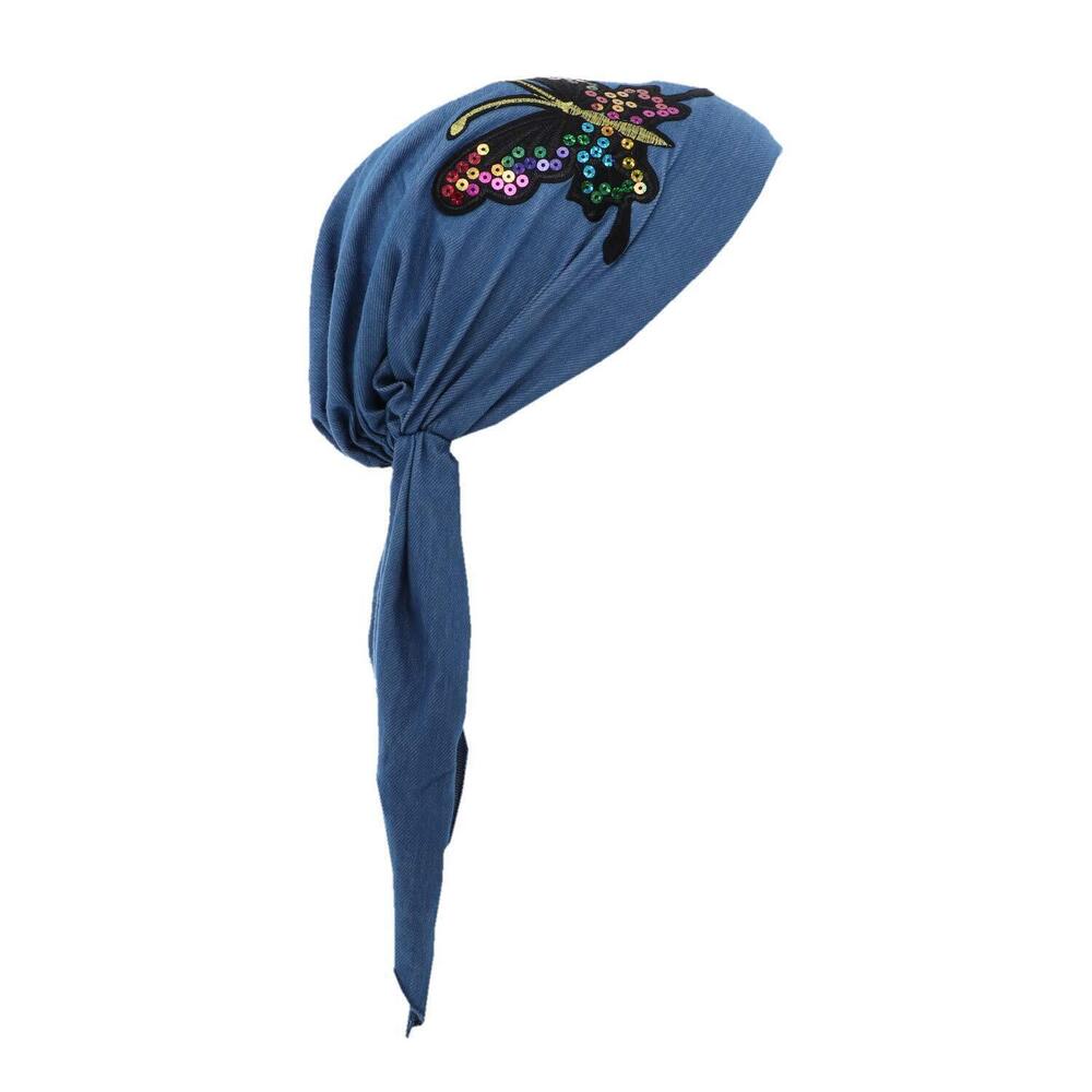 2054 Pretied with Large Sequin Butterfly -Chambray